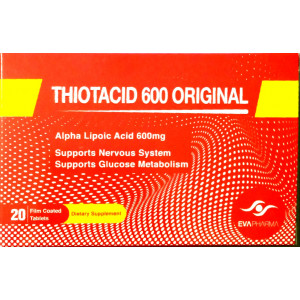 THIOTACID 600MG ORIGINAL ( THIOCTIC ACID = ALPHA LIPOIC ACID) ) 20 F.C.TABLETS